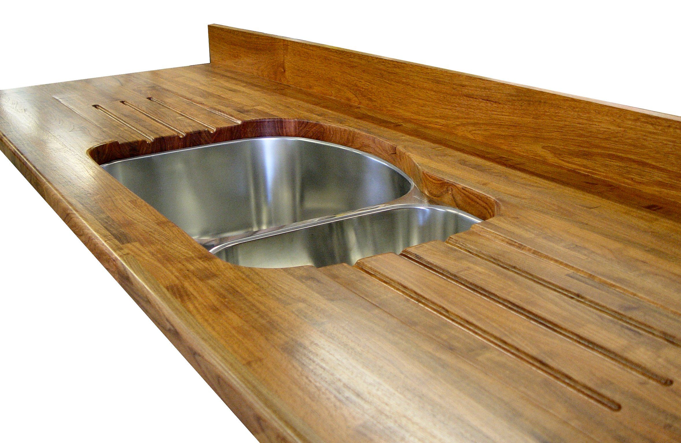 Custom Wood Countertop Options - Drainboards