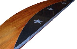 Custom Granite insert in an Edge Grain Mesquite Bar Top.