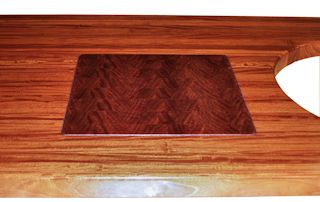 End Grain Jatoba Chopping Block permanently inset into an Edge Grain Jatoba Countertop.