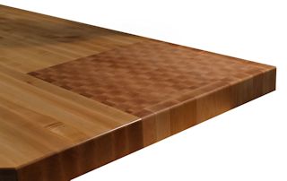 End Grain Hard Maple Chopping Block permanently inset into an Edge Grain Hard Maple Countertop.