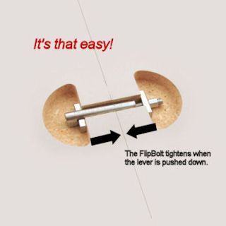 Flip Bolt in down position