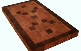 End Grain Cherry Island top with Walnut Accents and a Walnut Border.