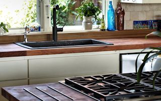 Edge Grain Mesquite Countertop with drop in sink and Tung-Oil/Citrus finish