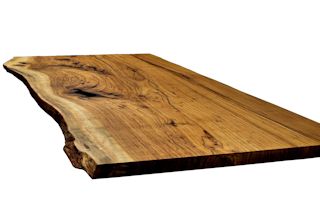 Island top constructed from one large Pecan slab.  This top has natural edges and a Tung-oil/Citrus finish.