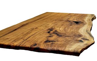 Island top constructed from one large Pecan slab.  This top has natural edges and a Tung-oil/Citrus finish.