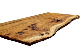 Island top constructed from one large Pecan slab.  This top has natural edges and a Tung-oil/Citrus finish.