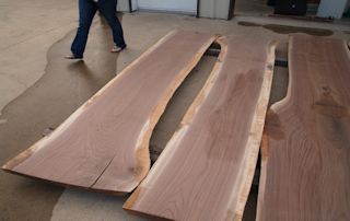 A group of Walnut slabs.