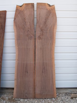 A group of Walnut slabs.