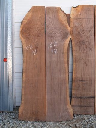 A book-matched set of Walnut slabs.