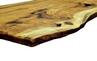 Pecan slab table top with Natural Edges and a Tung-Oil/Citrus finish.