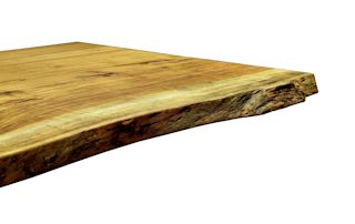 Pecan slab table top with Natural Edges and a Tung-Oil/Citrus finish.