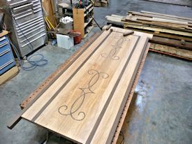 Adding a wenge border to a jatoba top with a custom wenge inlay