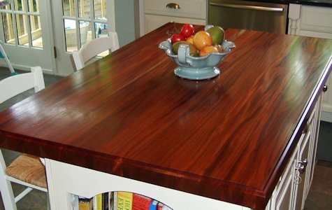 African Mahogany Wood Island Countertop