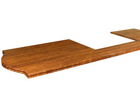 Bamboo face grain custom wood island countertop.