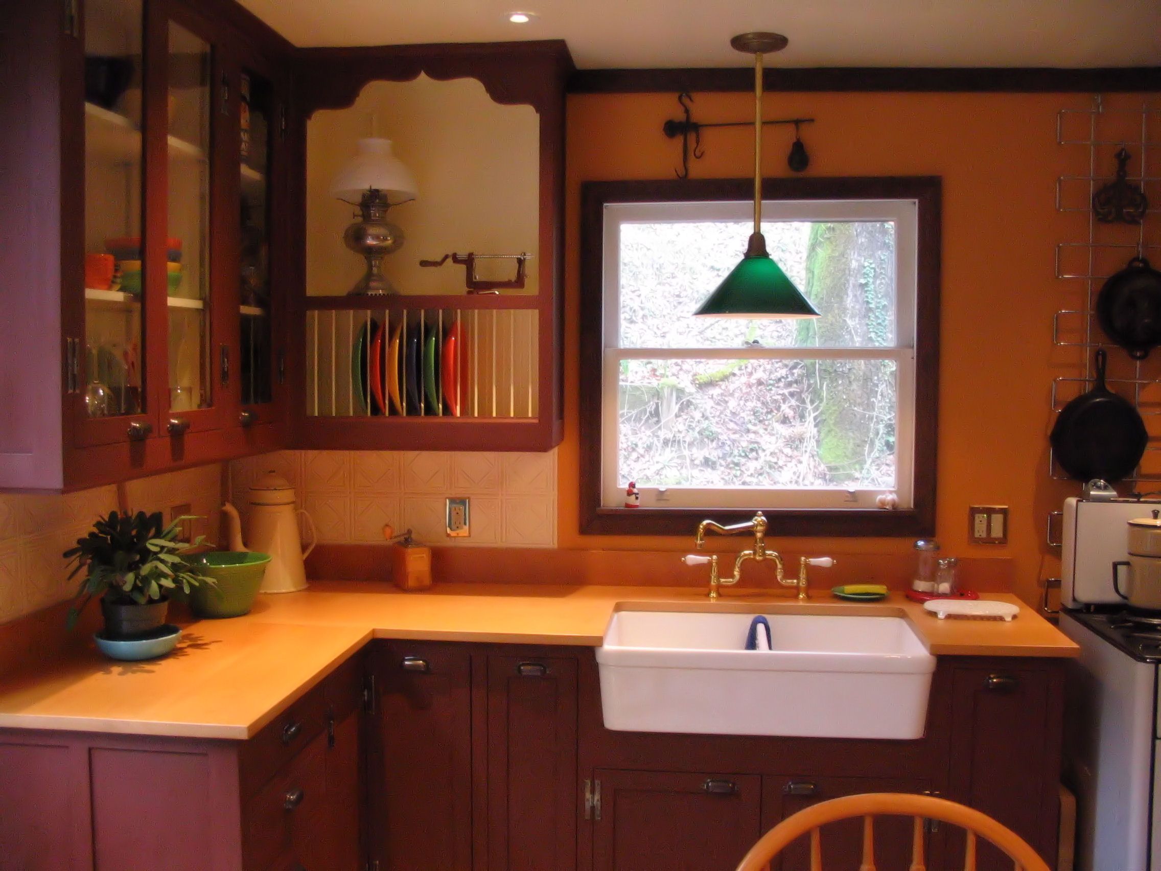 Face Grain Beech Countertop with farm sink and Waterlox finish