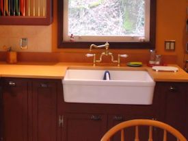 Beech face grain custom wood countertop.