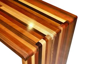 Brick-A-Brack edge grain custom wood desk top.