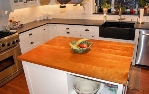 Face Grain Cherry Wood Island Countertop