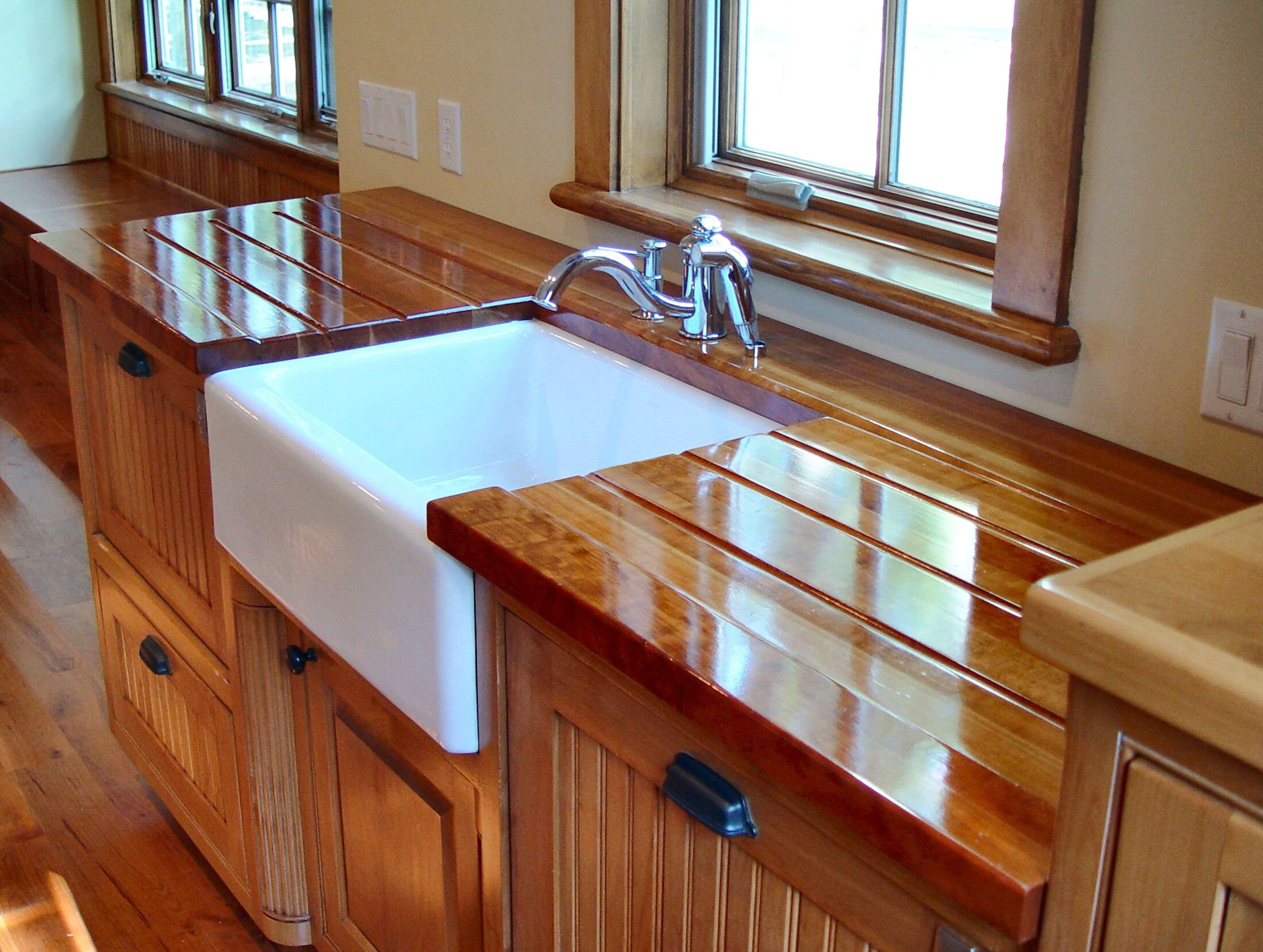 Sink Cutouts in Custom Wood Countertops