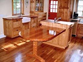 Cherry edge grain custom wood table top.