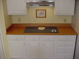 Cherry edge grain custom wood countertop.