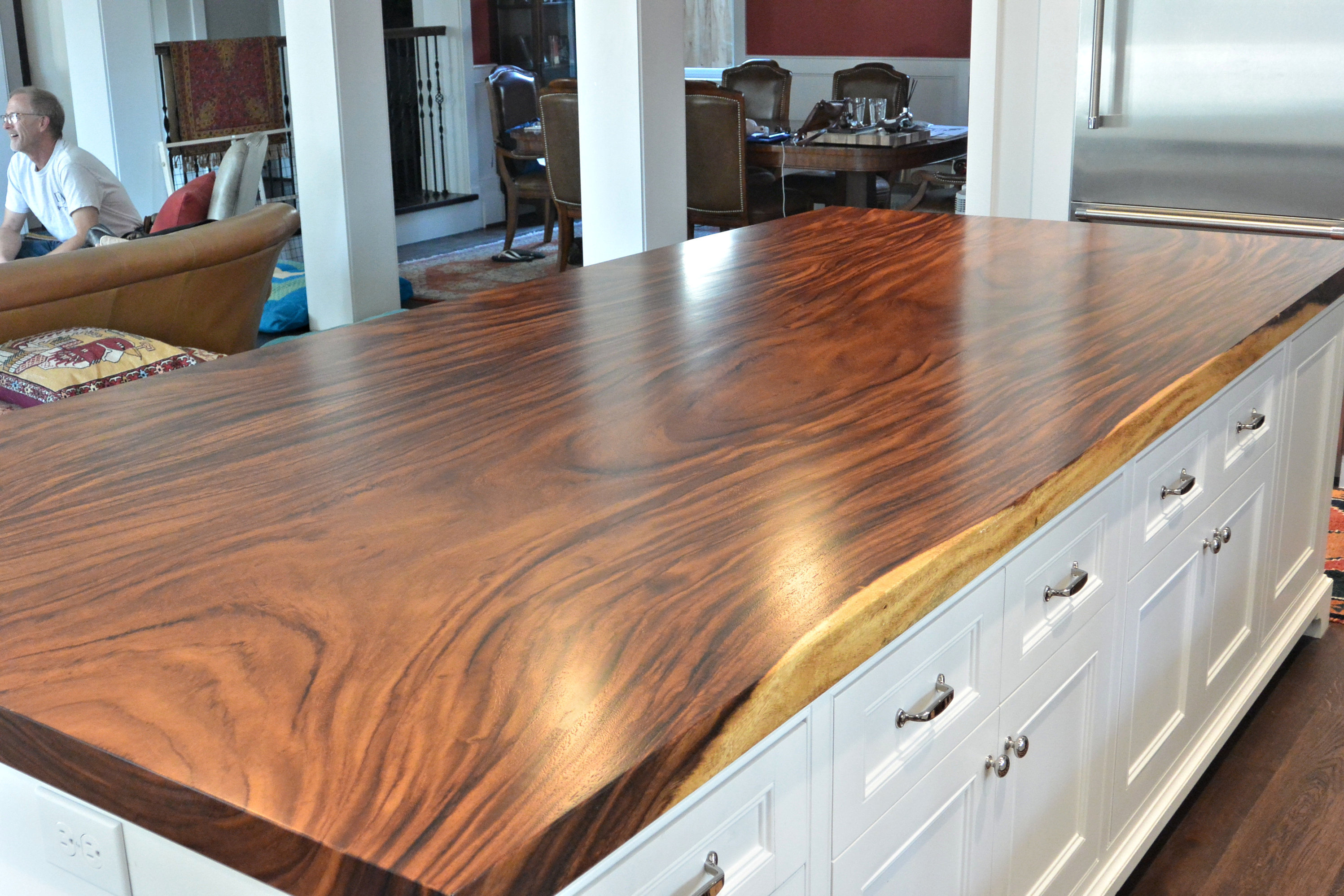 Guanacaste Parota Live Edge Wood Slab Countertop Photo Gallery