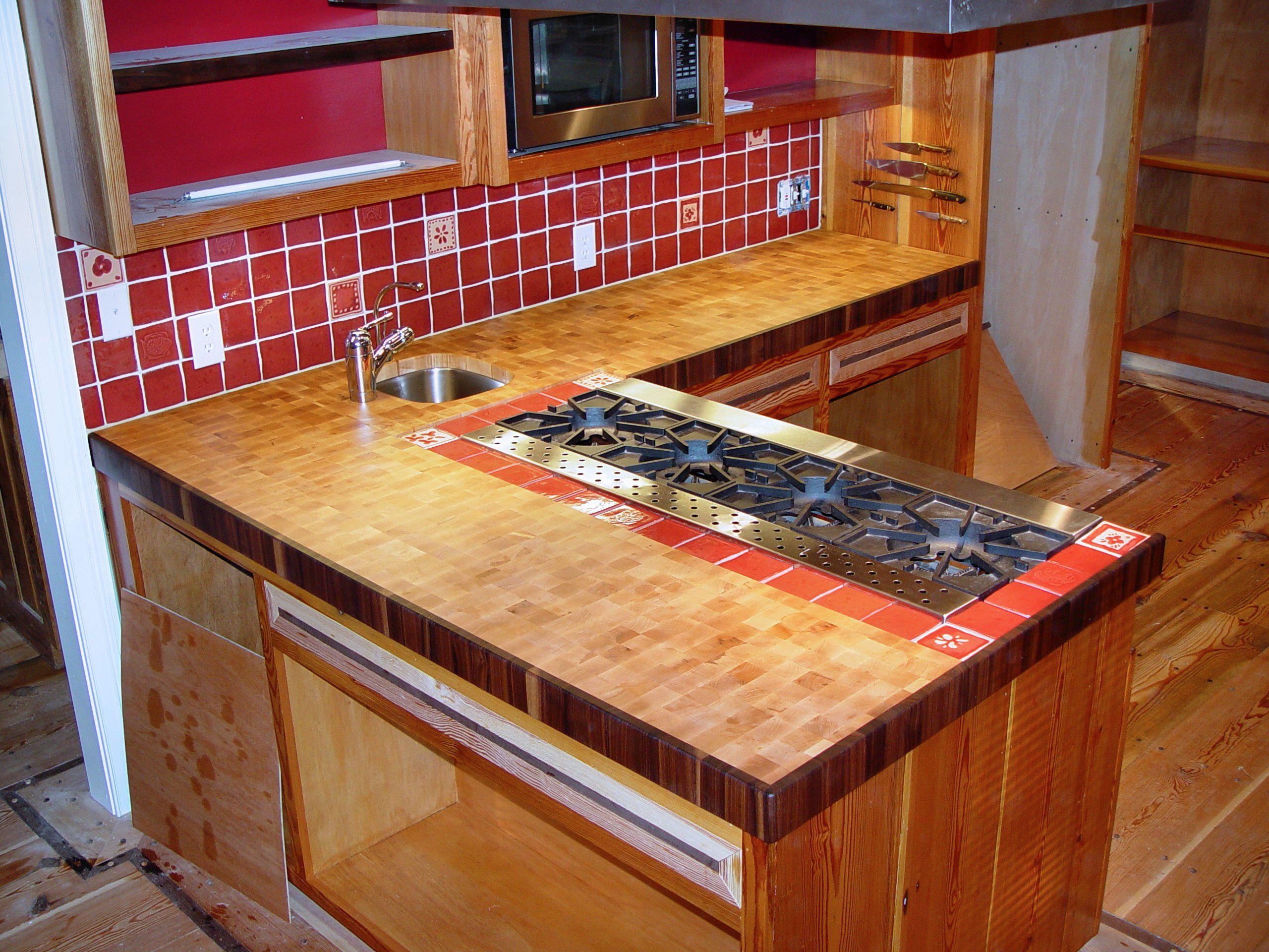 Custom Wood Countertop Options Joints For Multi Section Tops