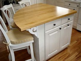 Hard Maple edge grain custom wood island countertop.