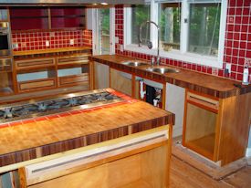 Hard Maple end grain custom wood butcherblock top.