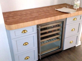 Hard Maple end grain butcherblock countertop with a Tung-Oil finish.