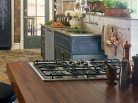 Jatoba edge grain custom wood island countertop.