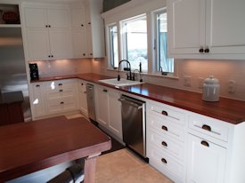 Jatoba edge grain countertop.