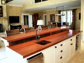 Jatoba edge grain countertop.