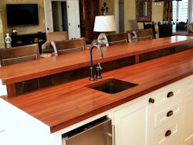 Jatoba edge grain countertop.