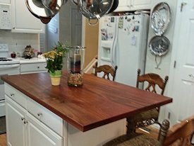 Jatoba face grain island countertop.