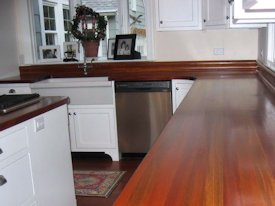 Jatoba edge grain island countertop