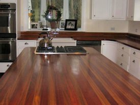 Jatoba edge grain island countertop