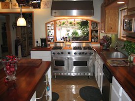 Jatoba edge grain island countertop and countertop