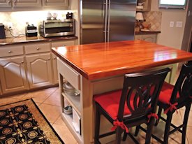 Jatoba edge grain island countertop