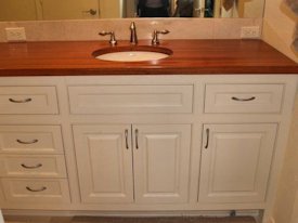 Jatoba face grain vanity countertop