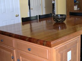 Jatoba edge grain island countertop