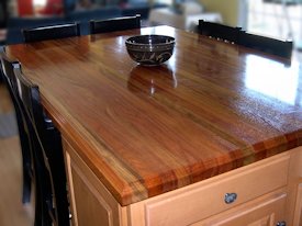 Jatoba edge grain island countertop