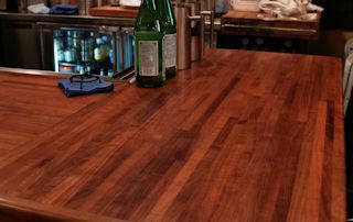 Butt-Joint on a Mesquite Bar Top. Edge Grain Construction with Waterlox finish