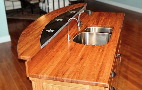 Custom Wood Countertop Options - Drainboards