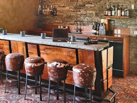 Mesquite edge grain parson style countertop.