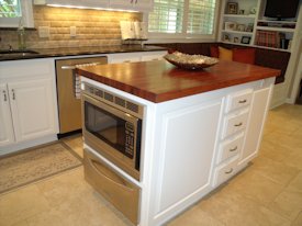 Mesquite edge grain island countertop.