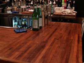 Mesquite edge grain bar top.