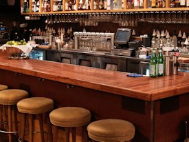 Mesquite edge grain bar top.