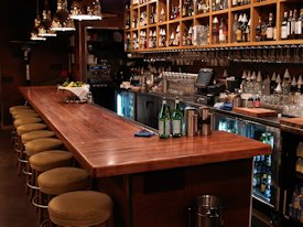 Mesquite edge grain bar top.