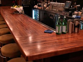 Mesquite edge grain bar top.